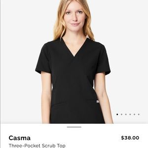Figs black casma 3 pocket scrub top XS